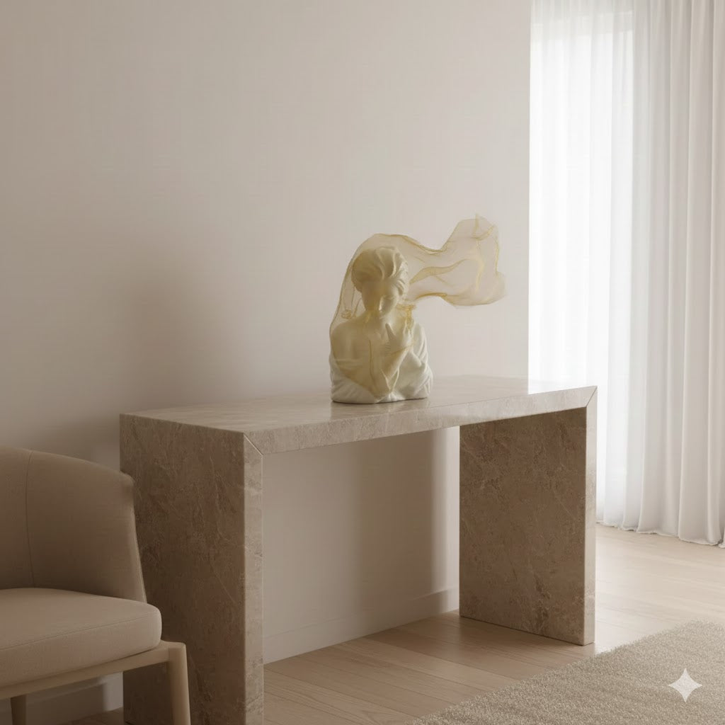 Nordic Veiled Girl Sculpture – Luxury Art Statement for Modern Homes