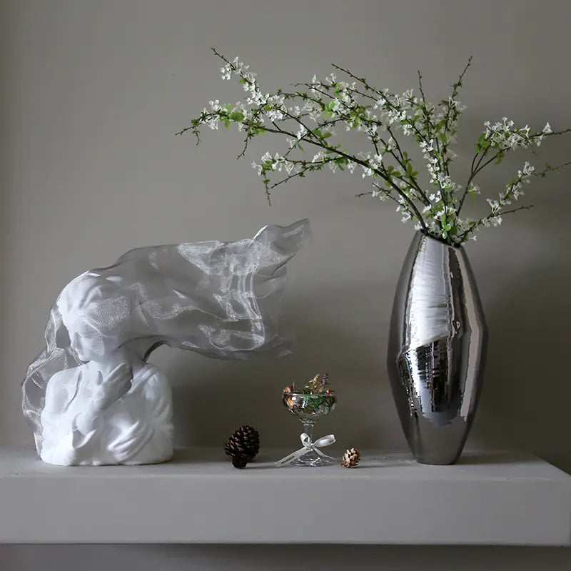 Nordic Veiled Girl Sculpture – Luxury Art Statement for Modern Homes