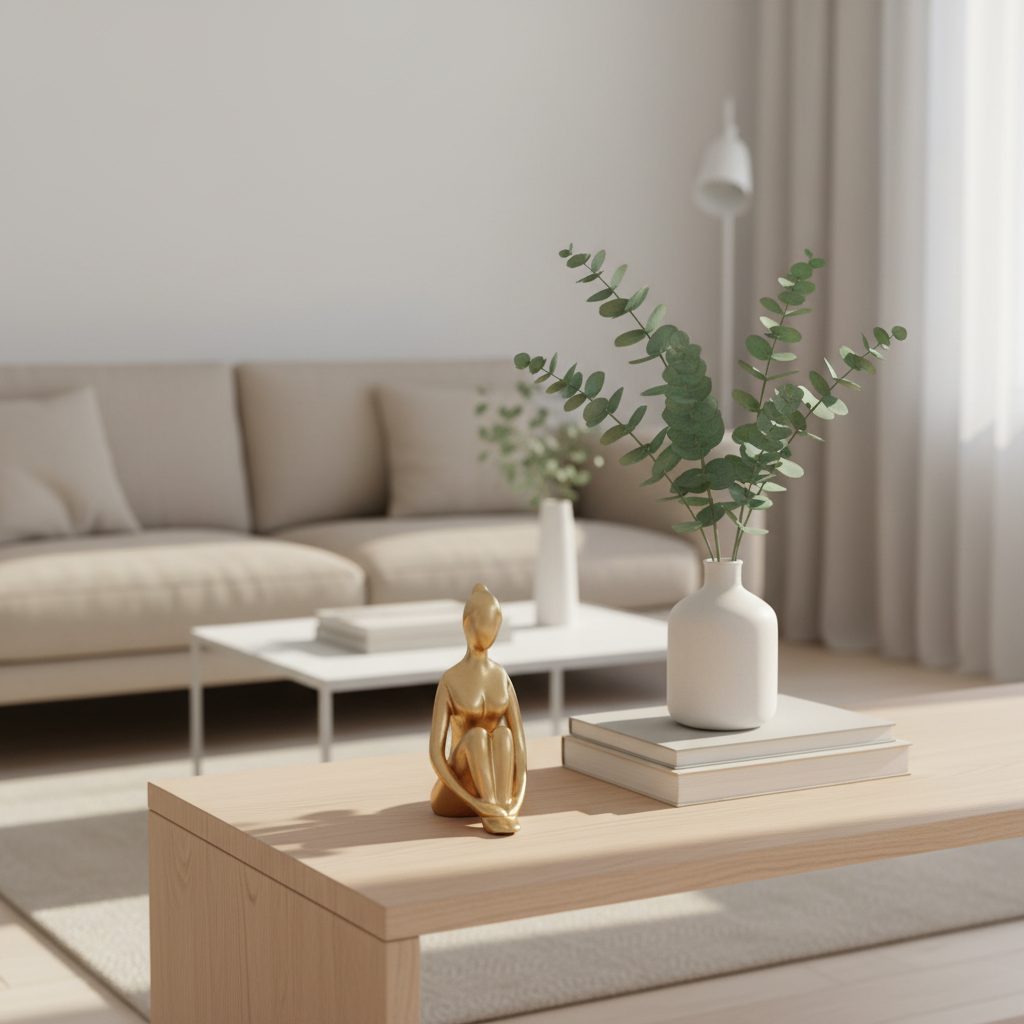 Nordic Golden Yoga Girl – Minimalist Sculpture for Modern Homes